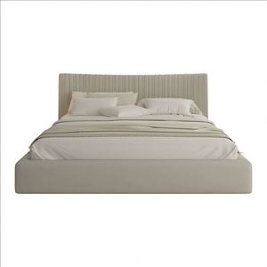 Cama de cuero de madera maciza de estilo italiano moderna Simple doble tamaño Queen cama de haya de gama alta bolsa suave para dormitorio principal para Internet - Product Image 5