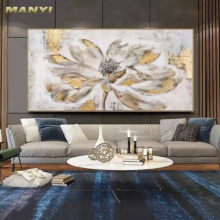 Modern Abstract Flower Oil Painting Spray-painted Canvas Core Living Room Sofa Background Wall Wall Painting And Art