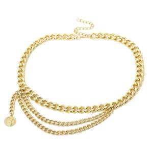 INS moda Venta caliente <span class=keywords><strong>mujer</strong></span> cinturón cintura oro Metal plano cubano cadena reina Isabel encantos cinturón cuerpo <span class=keywords><strong>disfraz</strong></span> joyería - Product Image 1