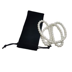 8*18cm Long <b>Black</b> <b>Velvet</b> Pouch Long Pile Flocking <b>Fabric</b> Tool Bag Cosmetics Storage Jewelry Bag - Product Image 4
