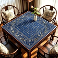 Tapis de mahjong silencieux, imperméable et résistant à l'usure, avec base en caoutchouc antidérapante épaissie, style classique chinois, pour table spéciale