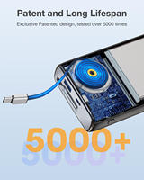 Power Bank Portabel Kapasitas Tinggi 20000mAh Pengisian Daya Laptop 35W PD Pengisian Cepat Kabel USB-C Retractable Terintegrasi LCD Tersembunyi