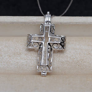 Pendentif en argent S925, style européen et américain, plateau vide pour perles non poreuses de 6 à 6,5 mm, composants et trouvailles de bijoux DIY 4813 - Product Image 1