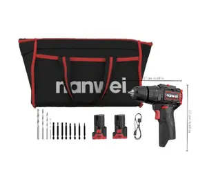 NANWEI 12V ready to ship Hand Tool Electric Impact Drill Set smart mini 12v Brushless Impact Drill
