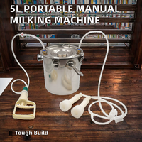 Machine à traire manuelle portable en acier inoxydable de 5 L pour vaches et chèvres, état neuf avec 1 an de garantie pour bovins et ovins