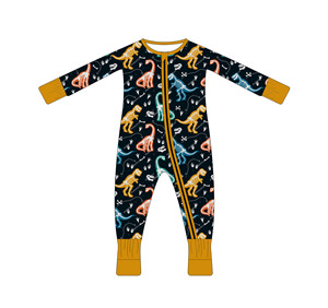 Produttore di abbigliamento in bambù <span class=keywords><strong>pigiama</strong></span> per bambini morbido formato casuale stampa dinosauro per bambini Set Zippy 2 pz all'ingrosso - Product Image 3