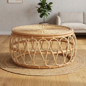 Table basse en rotin moderne et écologique pour salon, fabrication vietnamienne, vente en gros - Product Image 1