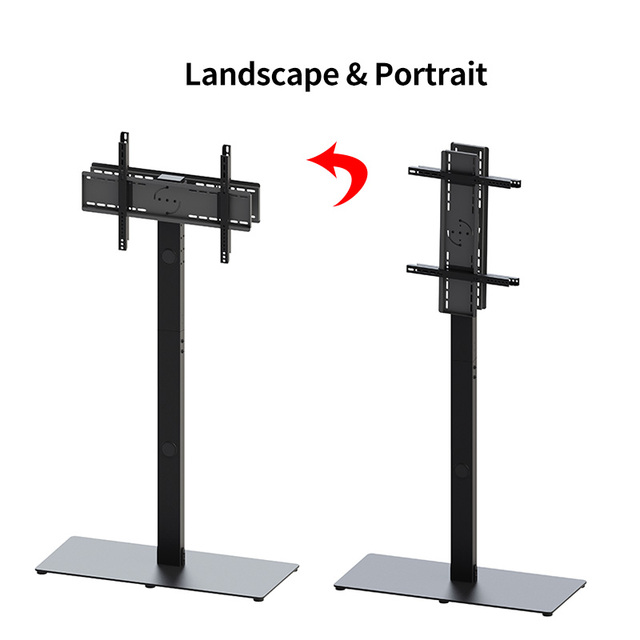 Koford Modern Mobile Dual Screen LED/LCD TV Floor Stand with Wheels SPCC Material Black/Silver Color Cable Management (SAV200A)