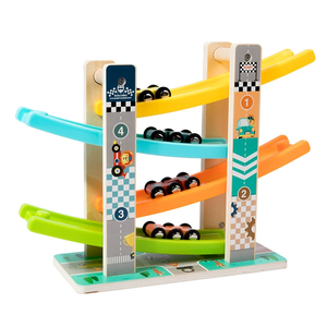 多機能4フロアレース交通列車追跡木製車おもちゃ教育学習ゲーム子供のための幼児男の子 & 女の子 - Product Image 1