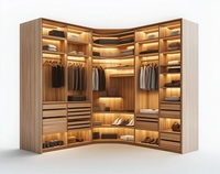 Armoire de chambre moderne extensible en forme de L, sur mesure, en bois massif, de haute qualité, murale, installation facile pour chambre, salon, hôtel