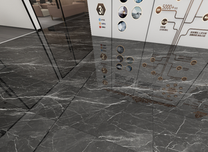 Baldosa de Piedra Negra de Lujo 600*1200, Aspecto de Mármol con Vetas Blancas de Alto Brillo, Baldosa Moderna para Suelos de Villas, Antideslizante, Losa Grande - Product Image 5