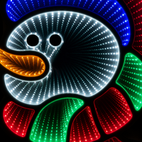 Lampada da Tavolo LED 3D a Forma di Pupazzo di Neve con Specchio Infinito, Decorazione Natalizia, Alimentazione AC/USB