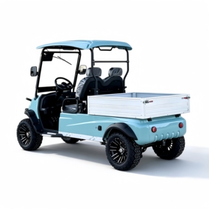 Voiturette de golf électrique tout-terrain 2 places avec boîte de chargement en aluminium, moteur AC 60V 3,5 kW, batterie au plomb-acide, autonomie de 100 km, voiturette de golf utilitaire - Product Image 3