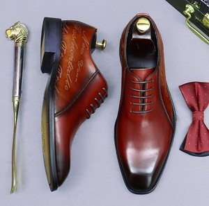 Chaussures habillées Oxford en cuir véritable pour hommes, à bout fermé, à enfiler, imperméables, antidérapantes, légères, marron intemporel, pour le bureau et la carrière - Product Image 1