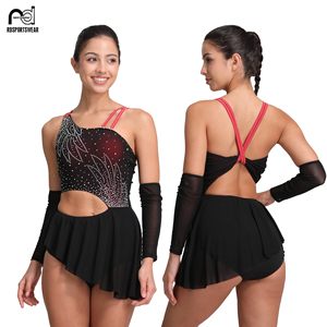 Ensemble de justaucorps à motif flamme, logo personnalisé, en spandex de qualité supérieure, sublimation par transfert thermique, idéal pour l'entraînement de gymnastique - Product Image 4
