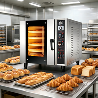 Horno eléctrico/a gas de aire caliente de 5, 8 y 10 bandejas con control de temperatura temporizado