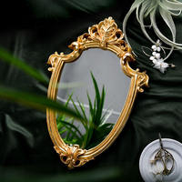 Miroir Acrylique Vintage Antique Décoratif Salon Meubles Maquillage Or Verre De Luxe Décor À La Maison Vanité Mur Salle De Bains Miroir