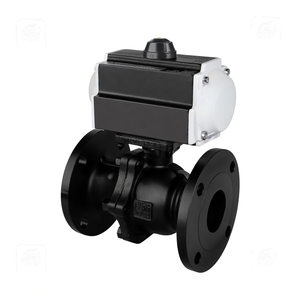 วาล์วบอลแบบหน้าแปลน COVNA DN65 ขนาด 2.5 นิ้ว 2 ทาง ผลิตจากสแตนเลส 304 พร้อมตัวกระตุ้นลมแบบสองทาง - Product Image 1