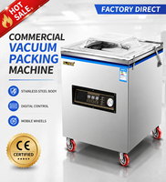 Machine d'emballage sous vide industrielle commerciale électrique automatique en acier inoxydable à chambre unique avec contrôle numérique du film