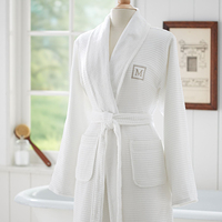Peignoir de bain en coton gaufré blanc beige de haute qualité pour hôtel 5 étoiles, serviette de douche, peignoirs de luxe pour femmes