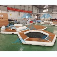 Tente de bateau gonflable de plate-forme flottante de mer multi-personnes barre de loisirs canapé chaise longue rangée flottante lit flottant piscine Yacht