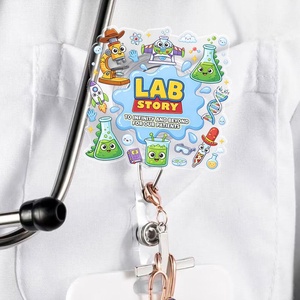 Porte-badge rétractable en acrylique OEM/ODM, style rétro années 90, thème Toy Story (Buzz, <span class=keywords><strong>Woody</strong></span>, Jessie), pour porte-carte d'identité, cadeau pour infirmière Pixar - Product Image 1