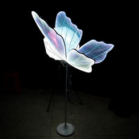 Ailes de papillon lumineuses réglables, pendentif tridimensionnel, décoration de plafond, ornement de lustre de mariage