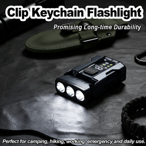 Lampe torche LED rechargeable en aluminium, puissante, portable, pour le travail, le camping en extérieur, petite, avec clip pour chapeau - Product Image 2