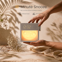 Lampe de chevet intelligente Touch Moon Light avec chargeur sans fil 15W, machine à bruit blanc 20 sons et veilleuses LED tactiles