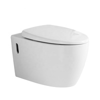 WC suspendu monobloc moderne en céramique avec réservoir encastré et siphon en P