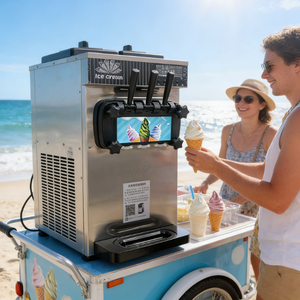 Máquina para Hacer <span class=keywords><strong>Helados</strong></span> Suaves Automática Mini de la Marca LD, Máquina de <span class=keywords><strong>Helados</strong></span> Suaves con Doble Compresor - Product Image 4