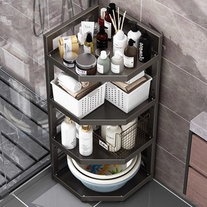Estante de Almacenamiento Triangular para Baño, 60x70cm, 5 Niveles, Esquinero, Independiente, Duradero, para Lavabo y Artículos de Baño - Product Image 1
