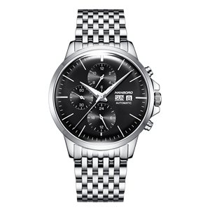 Reloj de Lujo para Hombre con Temporizador Automático, Tres Esferas, Mecánico, con Puntero Luminoso ETA, Caja de Acero Inoxidable, Resistente al Agua 5 ATM - Product Image 3