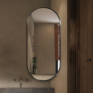<span class=keywords><strong>Miroir</strong></span> <span class=keywords><strong>de</strong></span> <span class=keywords><strong>salle</strong></span> <span class=keywords><strong>de</strong></span> <span class=keywords><strong>bain</strong></span> avec forme ovale extra-haute et cadre noir mat lisse, lumière chaude intégrée pour <span class=keywords><strong>salle</strong></span> <span class=keywords><strong>de</strong></span> <span class=keywords><strong>bain</strong></span> - Product Image 1