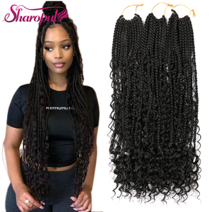 <span class=keywords><strong>Extension</strong></span> per trecce in fibra resistente al calore, 20 pollici, 3x Messy Box Braids, stile africano americano, <span class=keywords><strong>con</strong></span> attacco a uncinetto per donna - Product Image 1