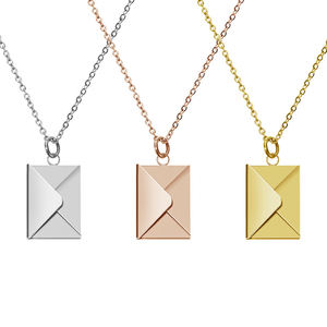 สร้อยคอจี้รูปทรงซองจดหมายแบบสั่งทำได้ - จี้โลหะเปล่าสำหรับพิมพ์ภาพด้วยความร้อนแบบ DIY - Product Image 5