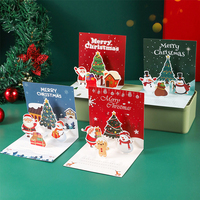 Carte de vœux 3D pop-up Père Noël, carte d'invitation en papier artistique avec enveloppe, idéale pour Noël, Nouvel An, décorations de fête joyeuses