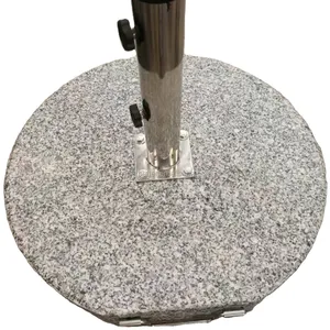 Rough finished granite umbrella base for patio