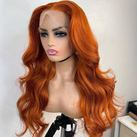 Perruques Lace Front Lisses en Cheveux Humains, Couleur Gingembre Orange, 13x4 13x6, avec Frontal en Dentelle HD Transparente, Perruque Colorée 350, Pré-épilée, Densité 250%