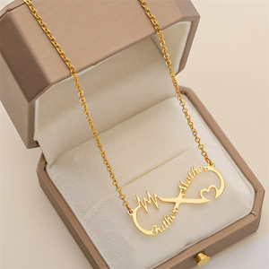 Collar de acero inoxidable dorado de 18k para mujer, cadena con letras del alfabeto, personalizable, para regalo, venta al por mayor, 2022 - Product Image 5