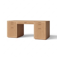 Bureau de direction en bois cannelé FERLY, bureau moderne pour la maison ou le bureau, avec tiroirs de rangement pour la salle d'étude