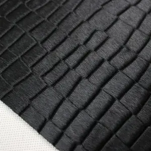 Manufacturer Original Black Cowhide Hair Real Cow Skin Embossing Leather