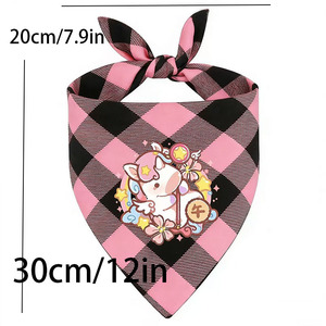 Pet Triangle Bib Checkered Pink Green <b>Red</b> Blue Single Layer For Cats Dogs All Seasons Neck Warmer - Product Image 4