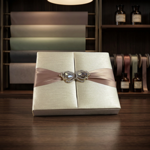 Boîte cadeau rigide pliable argentée Thème ROMANCE Impression numérique Matériau papier - Prestige Creations DW938 pour cadeaux de fête et famille - Product Image 3