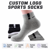 Chaussettes de sport professionnelles personnalisées en coton pour hommes, couleur unie, respirantes, coupe basse, avec coussinets de cheville, tricotées