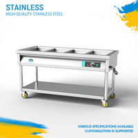 X-MING listrik makanan hangat kabinet/baja tahan karat penghangat makanan Bain Marie harga pabrik Bain Marie dengan kabinet dengan kaca