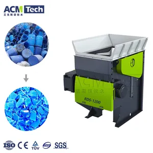 ACMTECH Diesel Mobile double shaft Shredder manufacturer for Waste plastics blomass green waste shredder on track