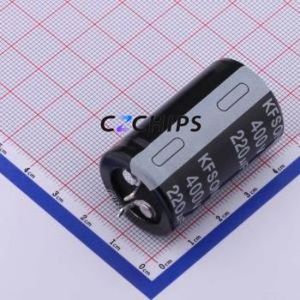 ตัวเก็บประจุอิเล็กโทรไลต์อะลูมิเนียมแบบ Snap-in รุ่น KN221M40025*40A ชนิด Through hole (THT) ขนาด D25xL40 มม. 220uF 20% 400V 10 มม. - Product Image 1