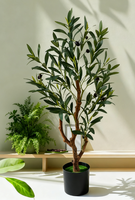 2025 nouveau Style olivier artificiel en plastique plantes en pot Faux arbre vert pour la décoration intérieure extérieure