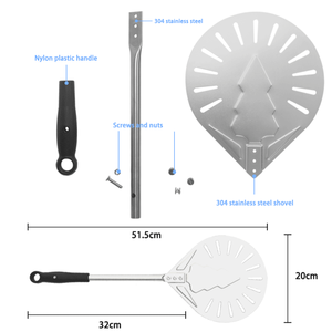 Regali di Natale 8 pollici traforato piccola <span class=keywords><strong>Pizza</strong></span> tornitore in acciaio inox con manico retrattile accessori per forno per <span class=keywords><strong>Pizza</strong></span> - Product Image 6